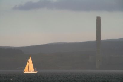 Loan yacht on the Clyde
Looking at the Inverkip power station this yacht was following a storm.
Keywords: Scotland